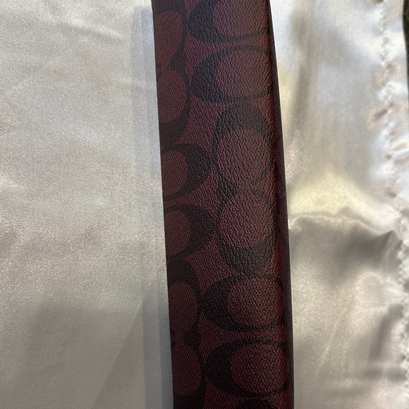 Coach Signature Brown and Burgundy Pencil Case - Picture 4 of 6